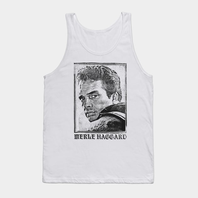 Merle Haggard  / Faded Vintage Look Tank Top by DankFutura